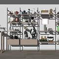 Ornaments Combination Bookshelf Bookcase Teapot 3d model
