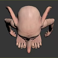 Animated Fantasy 3D Character With Big Eyes Large Ears And Slender Body Model
