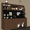 Vintage Sideboard Tableware Cups Coffee Machine Sideboard 3d model