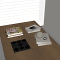 Modern ornaments combination books crafts magazine notebook 3d model