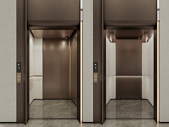 Modern Elevator Hall Elevator Car 3d model