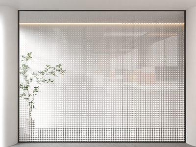 Gradient glass partition office partition glass partition polka dot gradient wire art glass model