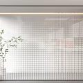 Gradient glass partition office partition glass partition polka dot gradient wire art glass 3d model