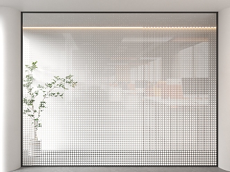 Gradient glass partition office partition glass partition polka dot gradient wire art glass 3d model