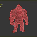 Muscular Standing Gorilla 3D Model With Detailed Body Pose And Structure