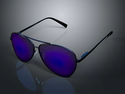Modern Black Metal Jewelry With Purple Gemstone And Sleek Frame Design 3d model