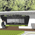 Modern gallery frame Special-shaped landscape gallery frame Demonstration area Folding line gallery pavilion 3d model