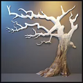 Wooden Tree Shaped Wall Decor for Home Interior with Gray Background 3d model
