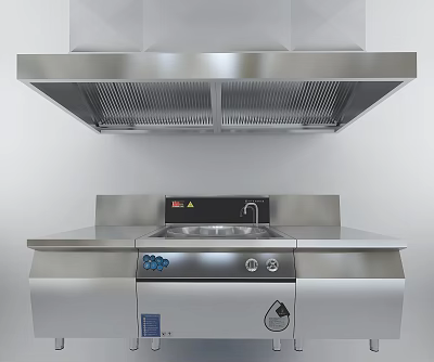 Modern Induction Cooker Induction Cooker Single Head Large Wok 3d model