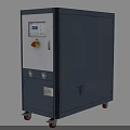 Blue Industrial Equipment With Mobile Wheels Digital Control Panel And Ventilation Grille