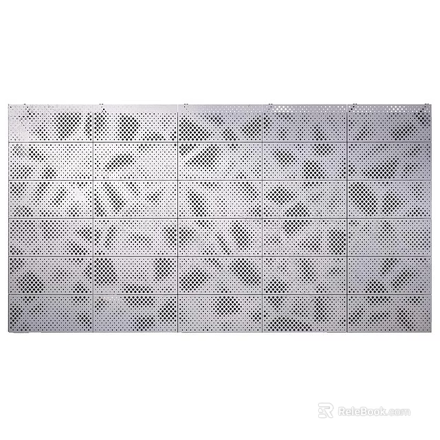 Perforated Metal Partition With Decorative Panels And Intricate Patterns For Interior Design 3d model 