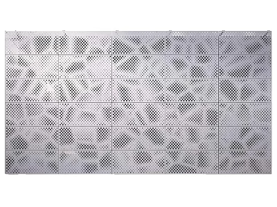 Perforated Metal Partition With Decorative Panels And Intricate Patterns For Interior Design 3d model