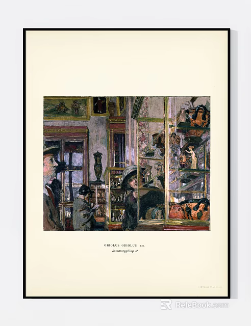 Vintage Antique Shop Interior With Display Cases Various Antiques And Customers 3d model 