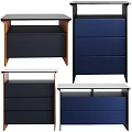 Modern Bedside Tables With Blue Finish Storage Drawers And Wooden Frame