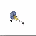 Blue Mesh Trailer with Yellow Seat Black Wheels and Metal Frame for Kids