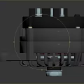 Gray Automotive Alternator With Central Shaft And Red Coils Metal Structure