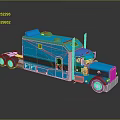Stylish Blue Model Truck With Detailed Design And Reflective Surface 3d model