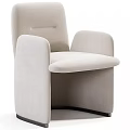 Modern Beige Upholstered Lounge Chair With Comfortable Seat Soft Armrests And Sleek Design