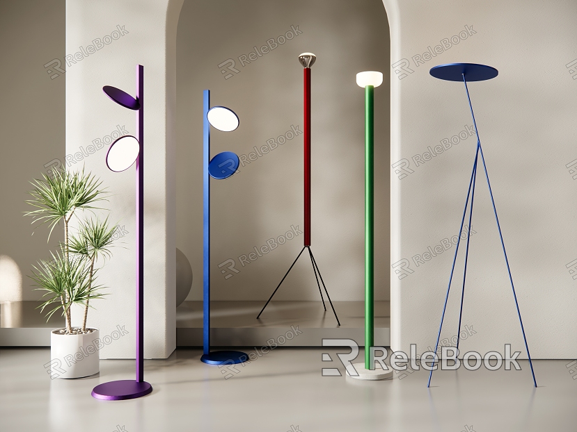 Minimalist Internet Popular Flos Floor Lamp Combination Color Floor Lamp Rear Floor Lamp Plant Potted Plant model