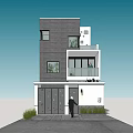 Modern Detached Villa Exterior Design With Multiple Floors Large Windows And Balcony