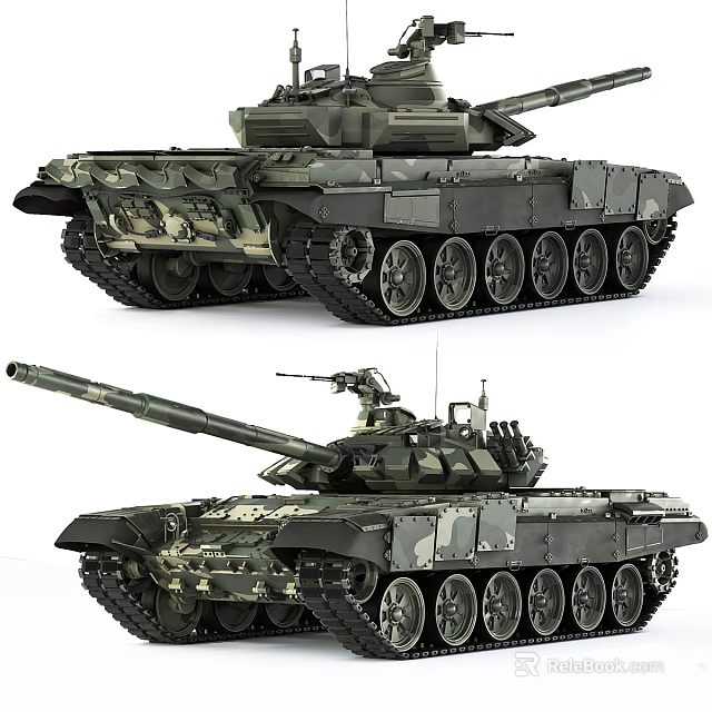 Modern Camouflage Military Tanks 3d model 
