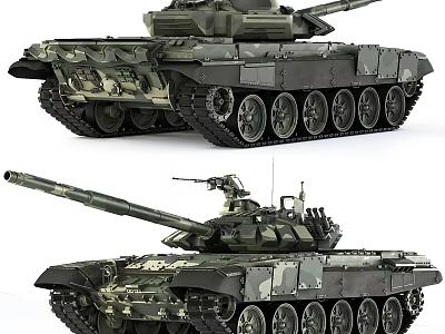 Modern Camouflage Military Tanks 3d model