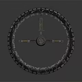Cartoon Mechanical Wheel With Futuristic Design Featuring Grid Pattern And Metal Frame Structure 3d model