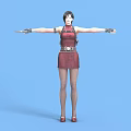 Tech Exhibition Hall Showcasing 3D Female Character Model in Red Outfit