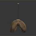 Modern Woven Bowl Shaped Pendant Light With Intricate Grid Pattern And Warm Glow