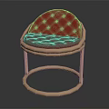 Modern Leisure Chair With Red Velvet Cushion And Golden Frame