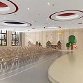 Modern Kindergarten Multi-function Hall Stage Classroom Small Stool Bookshelf Small Fresh 3d model