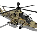 Military Helicopter With Camouflage Paint Cockpit Rotors Weapon Equipment And Serial Number 14+08