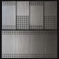 Modern Background Wall Featuring Gray Wooden Panels Neatly Arranged With Hollow Holes