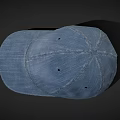 Blue Denim Baseball Hat With Stitched Details And Casual Fashion Style