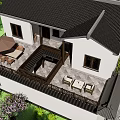 Traditional Chinese Detached Villa Featuring Classic Roof White Walls And Garden Greenery