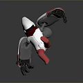 Mechanical Character And Biomechanical Creature With White Red Armor In Dynamic Pose 3d model