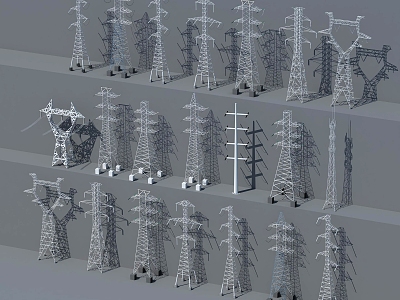 Electric tower High voltage tower Signal tower Pole model