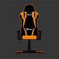 Ergonomic Black And Orange Gaming Chair With Adjustable Armrests And Wheels