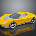 Sleek Yellow Sports Car Concept With Modern Aerodynamic Design And Shiny Wheels