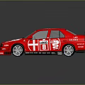 Red Race Car With Number 8 Exterior And Stylish Rear Spoiler Design