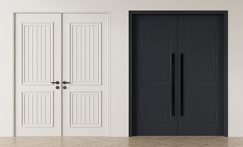 French double door 3d model