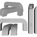 Metal Duct Components Including Elbows Straight Sections and Structural Parts for Industrial Use