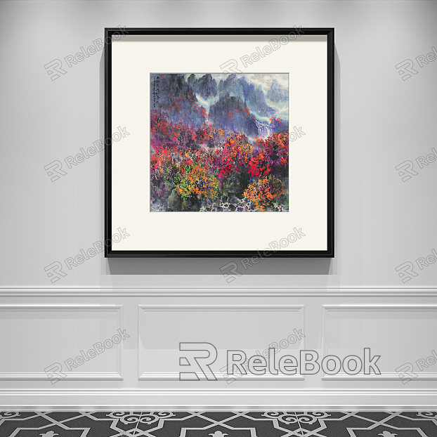 New Chinese Landscape Painting Red Entrance Landscape Natural Light Decoration Painting model