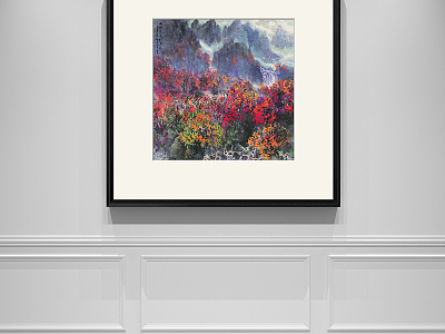 New Chinese Landscape Painting Red Entrance Landscape Natural Light Decoration Painting model