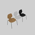 Contemporary Black Normann Chair With Ergonomic Curved Backrest And Metal Legs