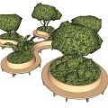 Library special-shaped sofa flower pool creative sofa 3d model