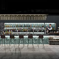 Modern Bar Counter Bar Counter Bar Front Desk Wine Bar Counter Wine Rack Bartender Console Wine Bottle Wine Glass Combination 3d model