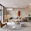 Modern Apartment Interior With Living Room Kitchen And Staircase
