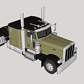 Functional Heavy Duty Truck With Dual Exhaust Pipes And Red Rims Design