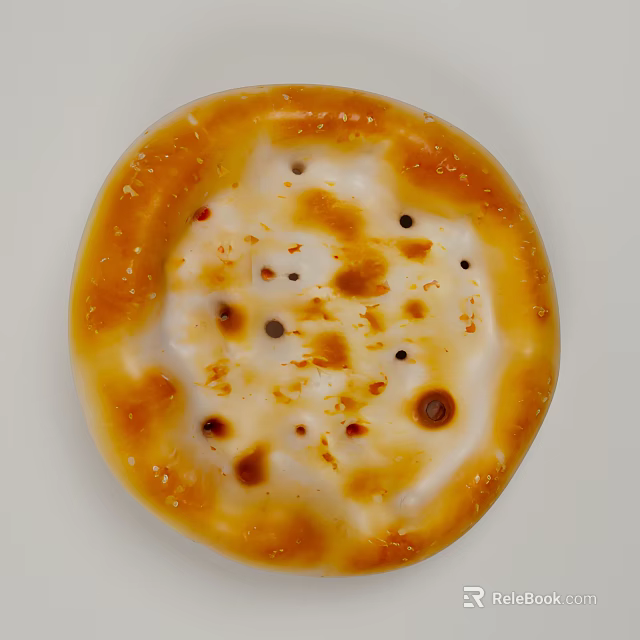 Golden Brown Sesame Flatbread With Toasted Spots And Crispy Texture 3d model